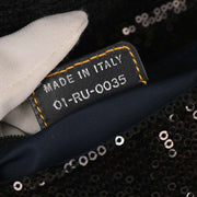 Christian Dior Black Velvet Sequins Handbag 01-RU-0035 177626