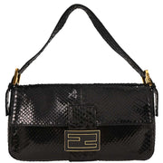Fendi Black Python Baguette Handbag 177632