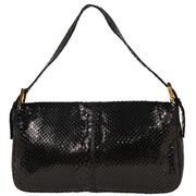 Fendi Black Python Baguette Handbag 177632