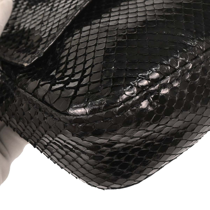 Fendi Black Python Baguette Handbag 177632