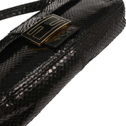 Fendi Black Python Baguette Handbag 177632