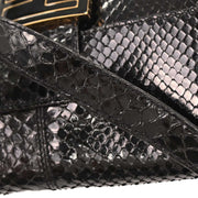 Fendi Black Python Baguette Handbag 177632