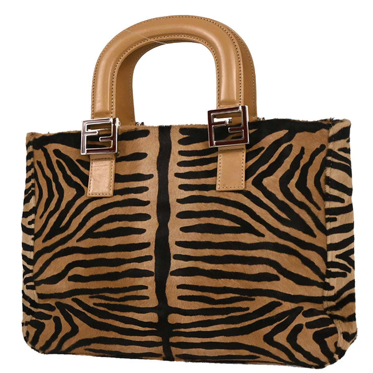 Fendi Brown Pony Hair Handbag 177640