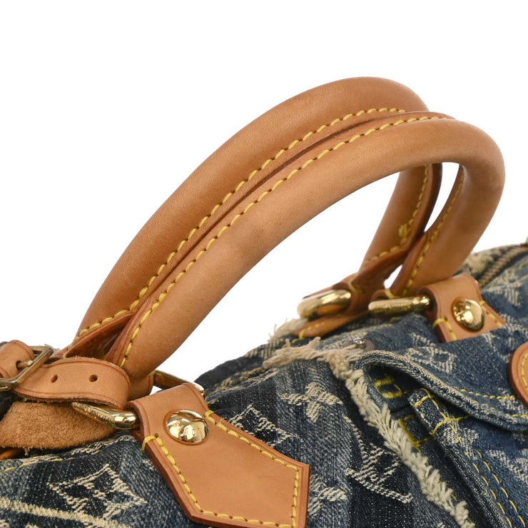 Louis Vuitton Blue Monogram Denim Patchwork Speedy 30 M95380 TH2007 177646