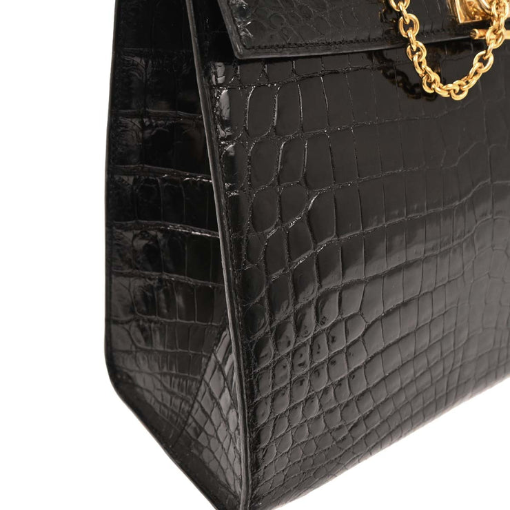 Celine Black Crocodile Handbag 177647