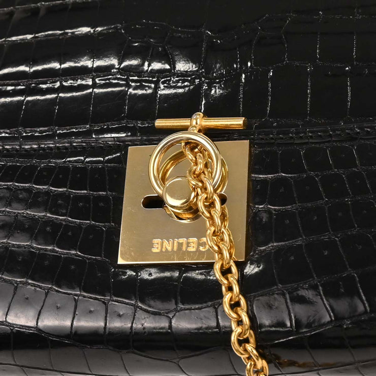 Celine Black Crocodile Handbag 177647