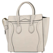 Celine White Leather Micro Luggage Tote Bag W-ZP-0182 177648
