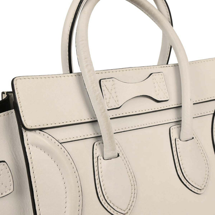 Celine White Leather Micro Luggage Tote Bag W-ZP-0182 177648
