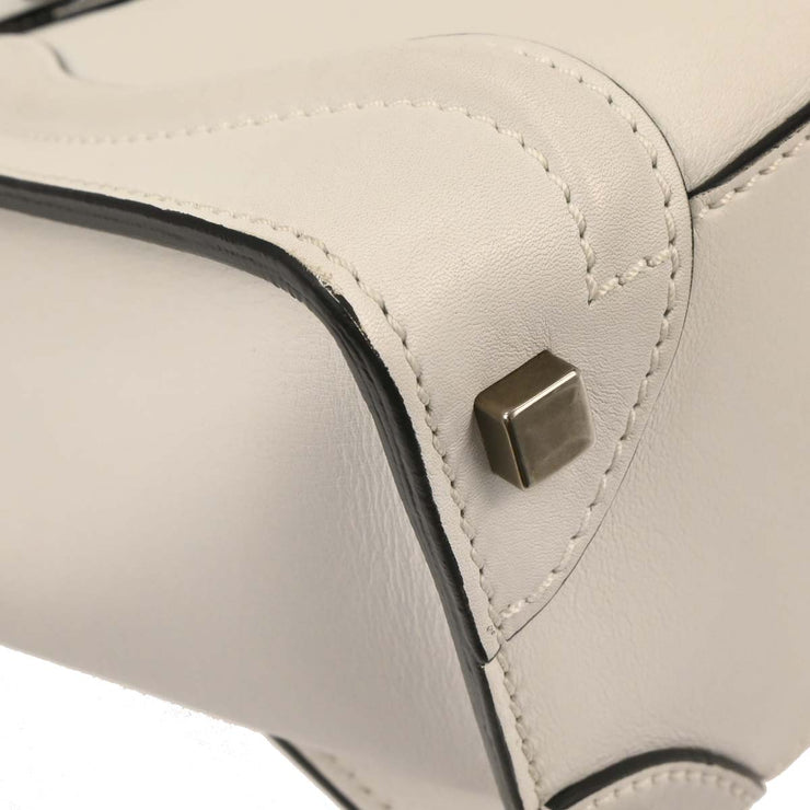 Celine White Leather Micro Luggage Tote Bag W-ZP-0182 177648