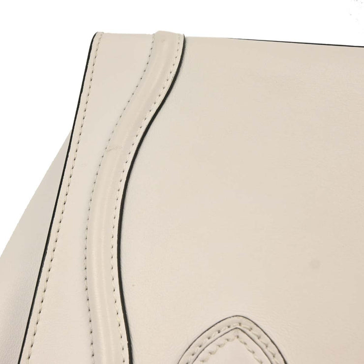Celine White Leather Micro Luggage Tote Bag W-ZP-0182 177648