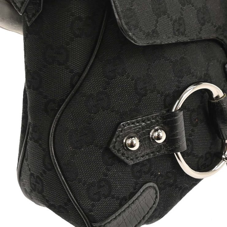Gucci Black Horsebit GG Handbag 114915 002058 177650