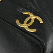 Chanel Black Calfskin Triple CC Drawstring Shoulder Bag 177652