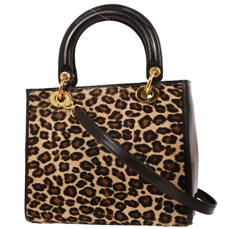 Christian Dior Beige Pony Hair Lady Dior 2way Handbag MA-0997 177661