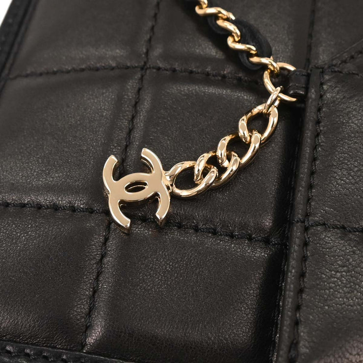 Chanel Black Lambskin Choco Bar Chain Handbag 177665