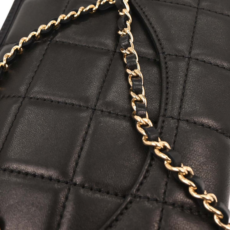 Chanel Black Lambskin Choco Bar Chain Handbag 177665