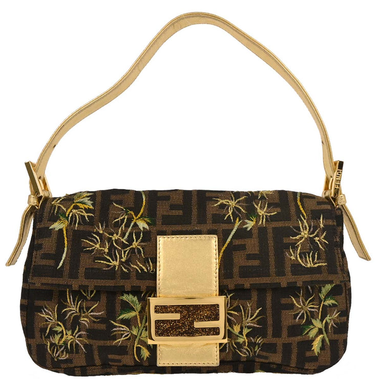 Fendi Gold Embroidered Zucca Baguette Handbag 2731.26424.018 177667