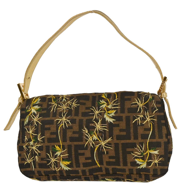 Fendi Gold Embroidered Zucca Baguette Handbag 2731.26424.018 177667