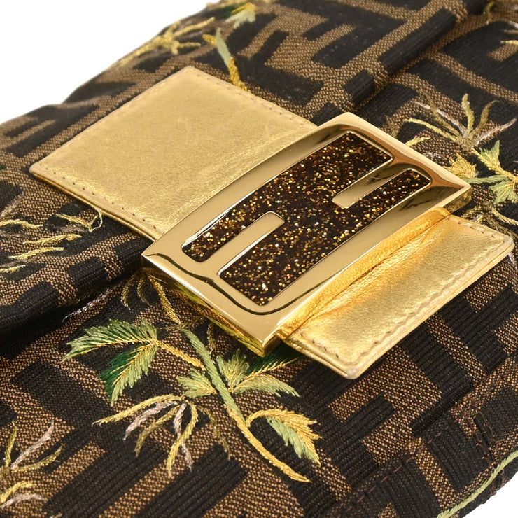 Fendi Gold Embroidered Zucca Baguette Handbag 2731.26424.018 177667