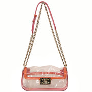 Boy Chanel Clear Pink PVC Patent leather Shoulder Bag 177668