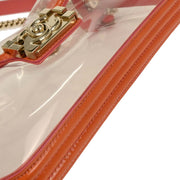 Boy Chanel Clear Pink PVC Patent leather Shoulder Bag 177668
