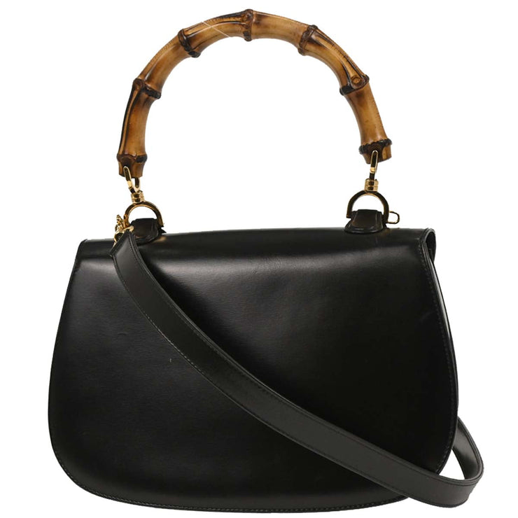 Gucci Black Bamboo 2way Handbag 001.2684.0633 177669