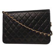 Chanel Black Lambskin Turnlock Medium Half Flap Shoulder Bag 177672