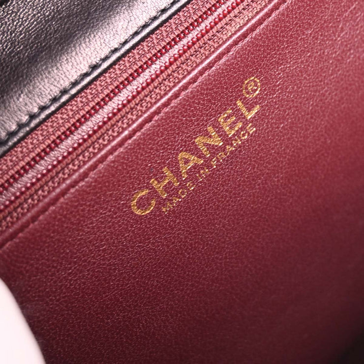 Chanel Black Lambskin Turnlock Medium Half Flap Shoulder Bag 177672