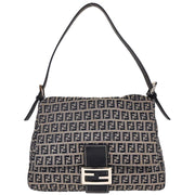 Fendi Navy Gray Zucchino Mamma Baguette Handbag 2305.26325.018 177677