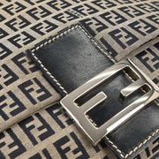 Fendi Navy Gray Zucchino Mamma Baguette Handbag 2305.26325.018 177677