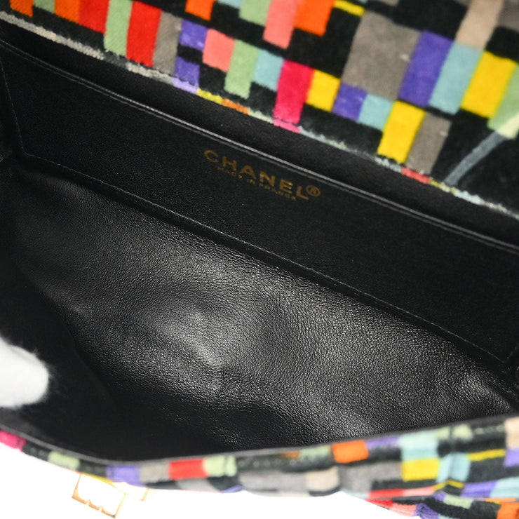 Chanel Black Velvet Mademoiselle Lock CC Handbag 177680