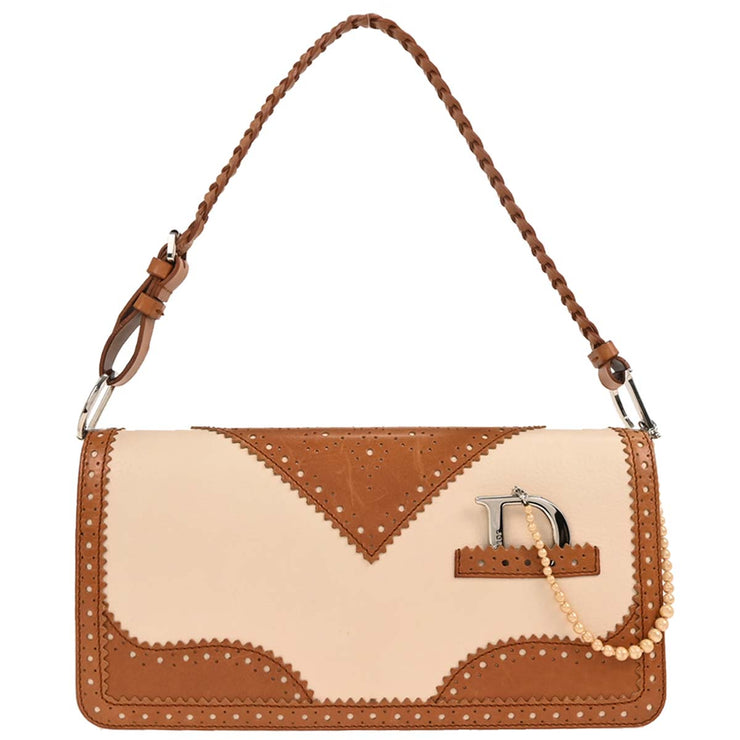 Christian Dior Brown Beige D Trick Shoulder Bag 05-MA-0074 177682