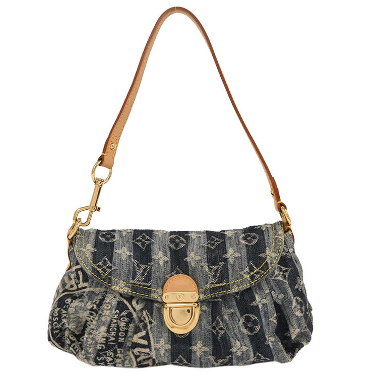 Louis Vuitton Blue Monogram Denim Mini Pleaty Raye Handbag M95333 SR1016 177683