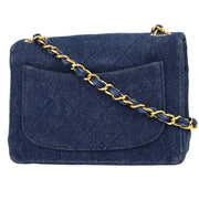 Chanel Indigo Denim Mini Classic Square Flap Shoulder Bag 17 177686