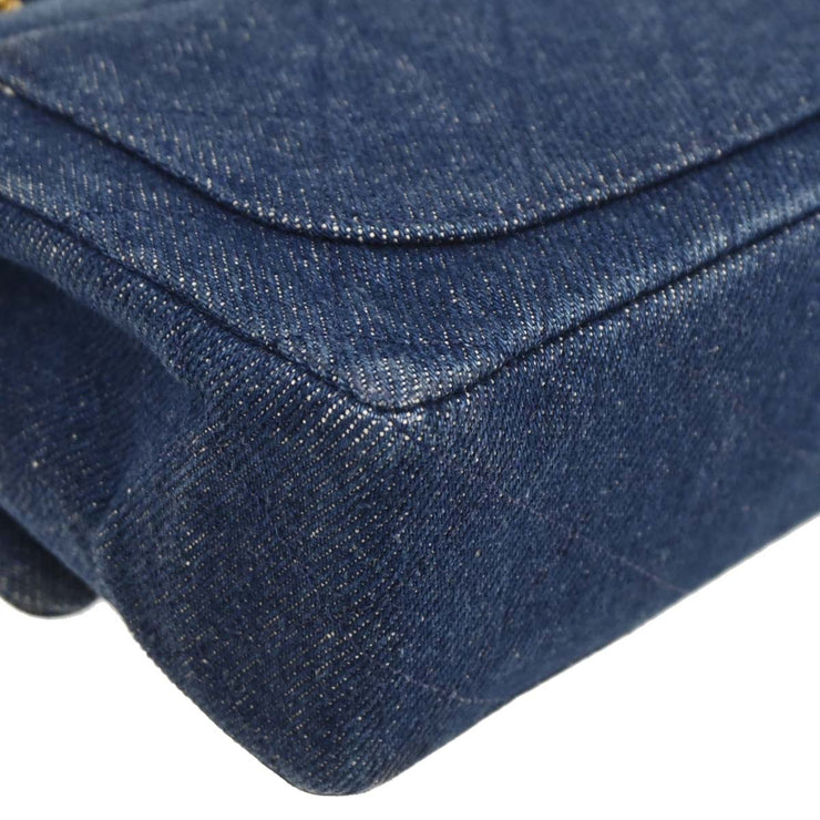 Chanel Indigo Denim Mini Classic Square Flap Shoulder Bag 17 177686