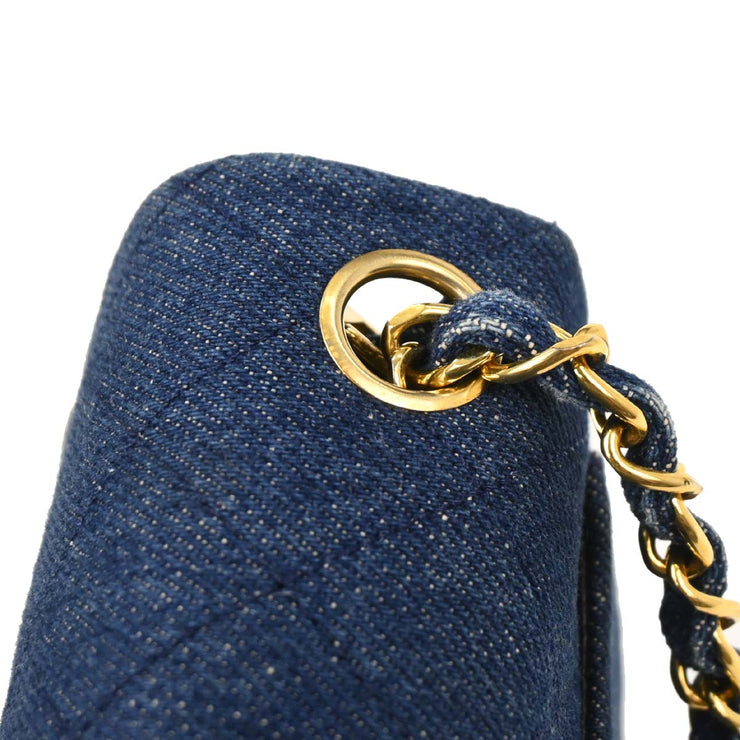Chanel Indigo Denim Mini Classic Square Flap Shoulder Bag 17 177686