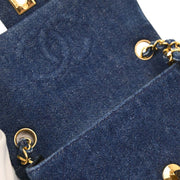 Chanel Indigo Denim Mini Classic Square Flap Shoulder Bag 17 177686