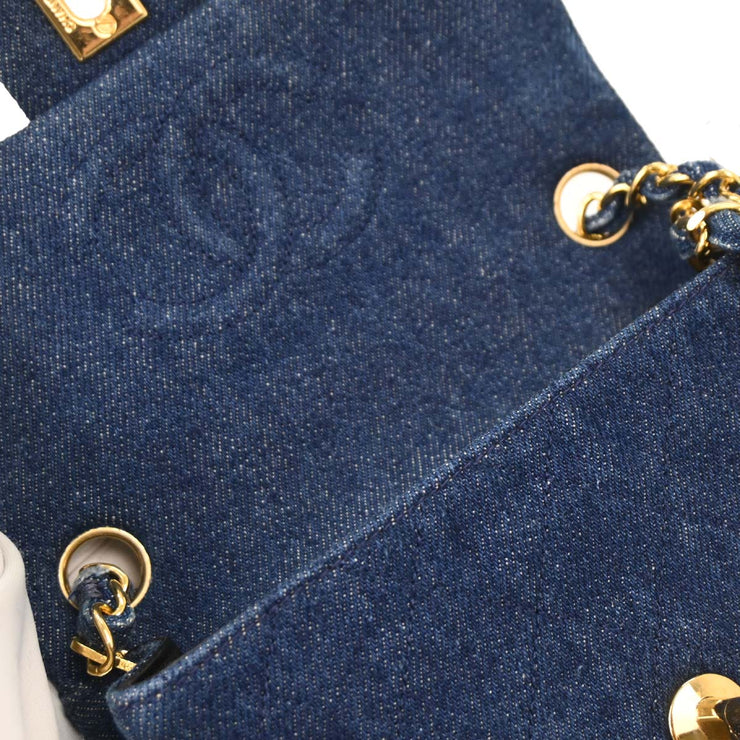 Chanel Indigo Denim Mini Classic Square Flap Shoulder Bag 17 177686