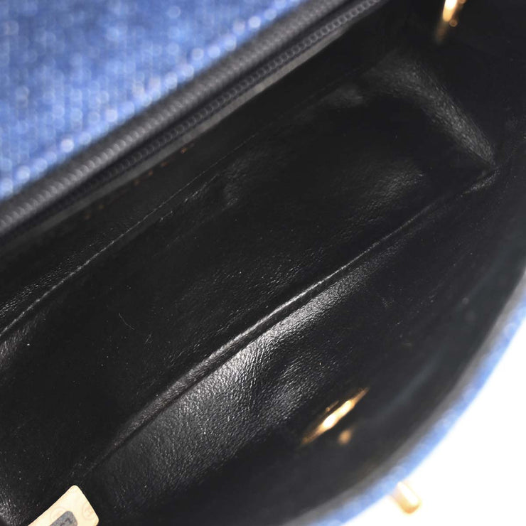 Chanel Indigo Denim Mini Classic Square Flap Shoulder Bag 17 177686