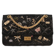 Chanel Black Calfskin 2.55 Lucky Charm Small Classic Double Flap Bag 177695