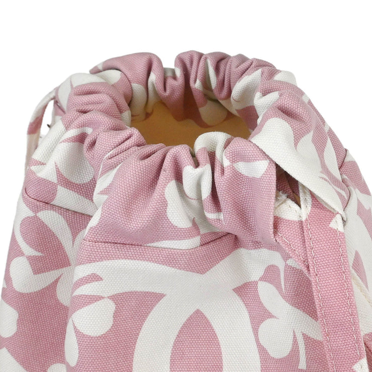 Chanel Pink Canvas Drawstring Shoulder Bag 181990