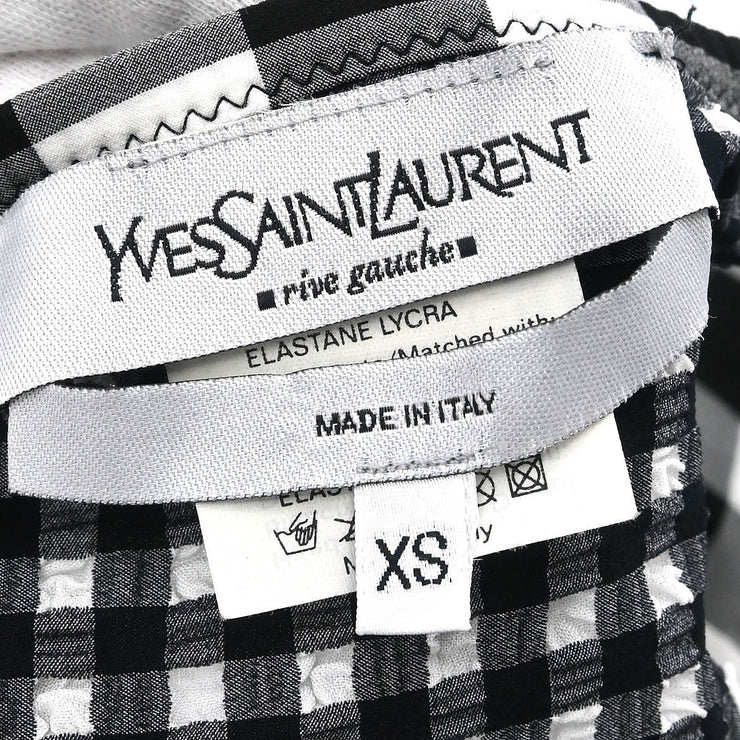 Yves Saint Laurent Swimwear Swimsuit Check Black #XS 182554