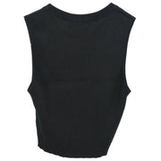 Chanel Sleeveless Tank Top Cropped Black P95 #40 183003