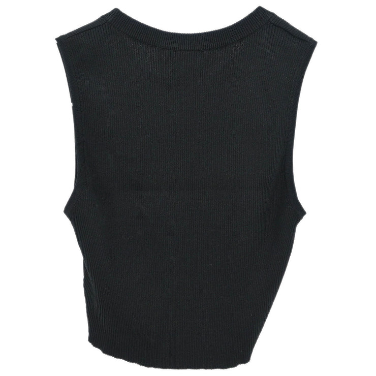 Chanel Sleeveless Tank Top Cropped Black P95 #40 183003