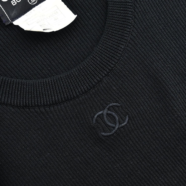 Chanel Sleeveless Tank Top Cropped Black P95 #40 183003