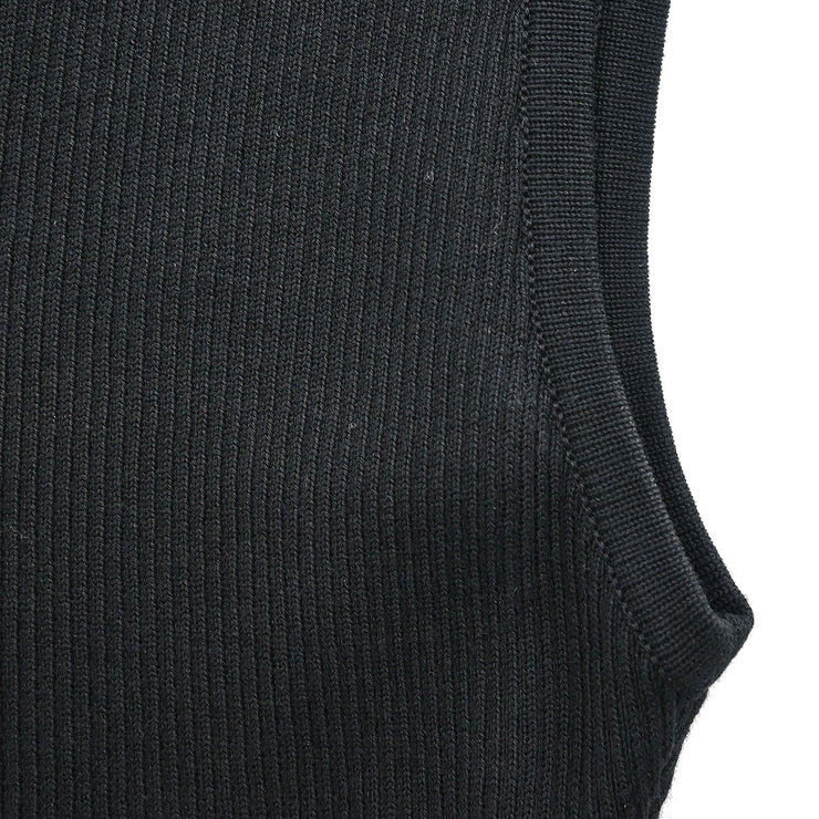 Chanel Sleeveless Tank Top Cropped Black P95 #40 183003