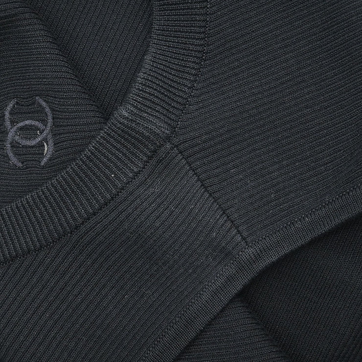Chanel Sleeveless Tank Top Cropped Black P95 #40 183003