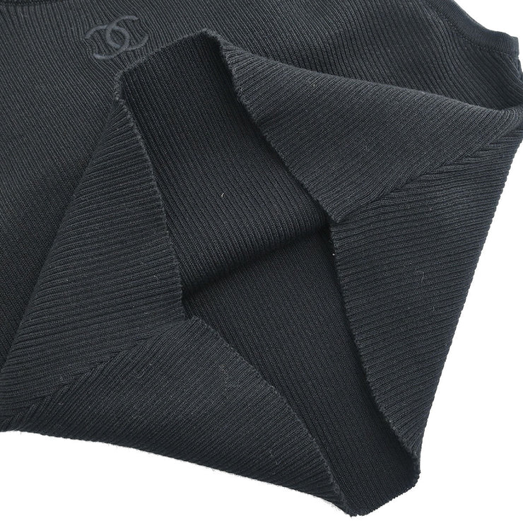 Chanel Sleeveless Tank Top Cropped Black P95 #40 183003