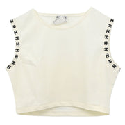 Chanel Cropped Sleeveless Top White 97C #38 185221
