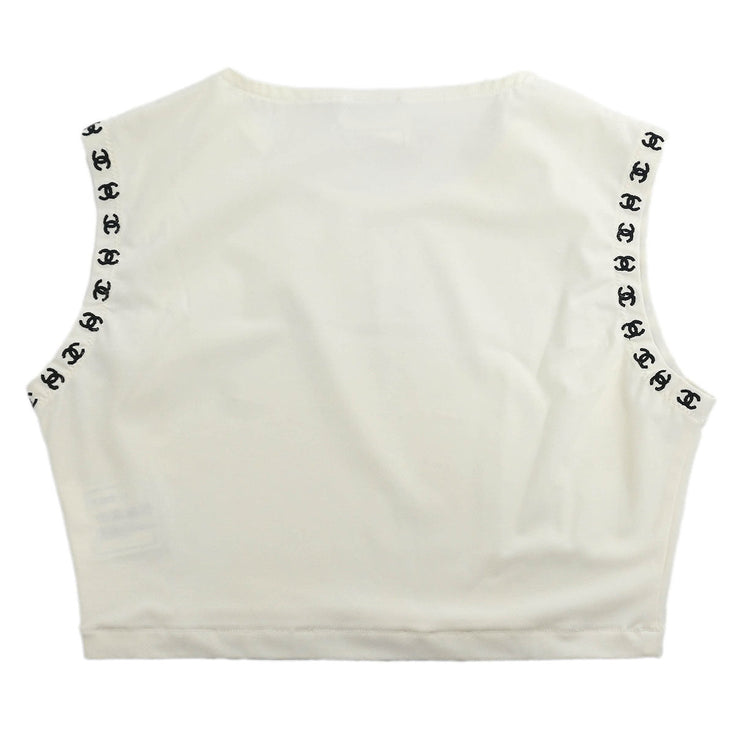 Chanel Cropped Sleeveless Top White 97C #38 185221
