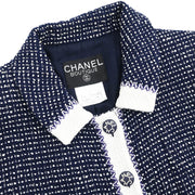 Chanel Setup Suit Jacket Skirt Navy 96C #38 185401